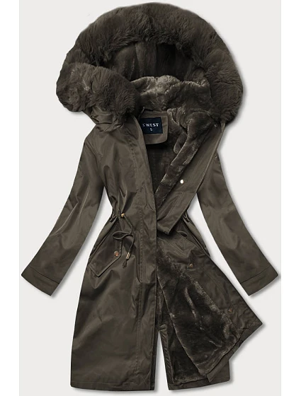 Dámská zimní bunda Teddy khaki (b537-11) Dámská zimní bunda Teddy khaki (b537-11)