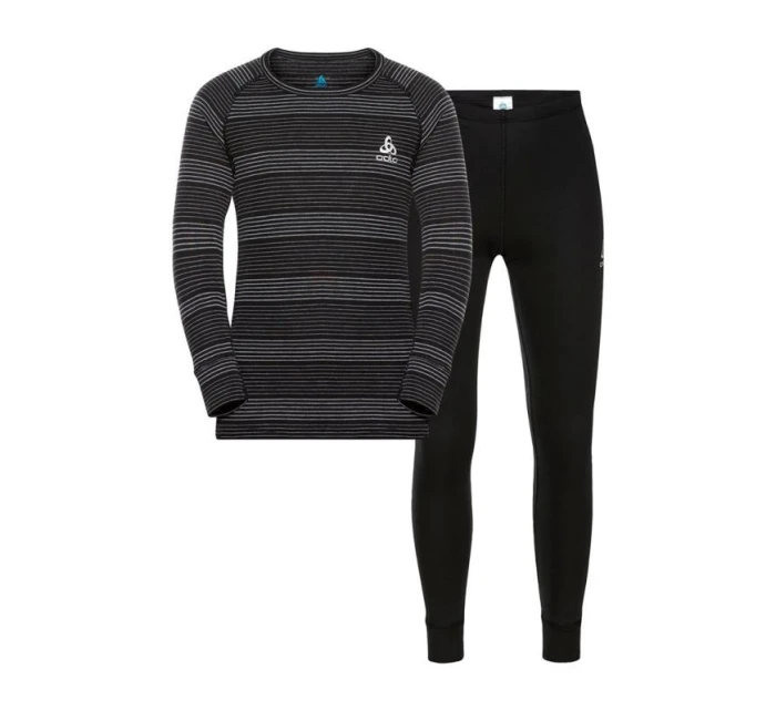 Odlo dětská souprava spodního prádla dlouhá ACTIVE WARM ECO SET velikost 164cm Černá a šedá