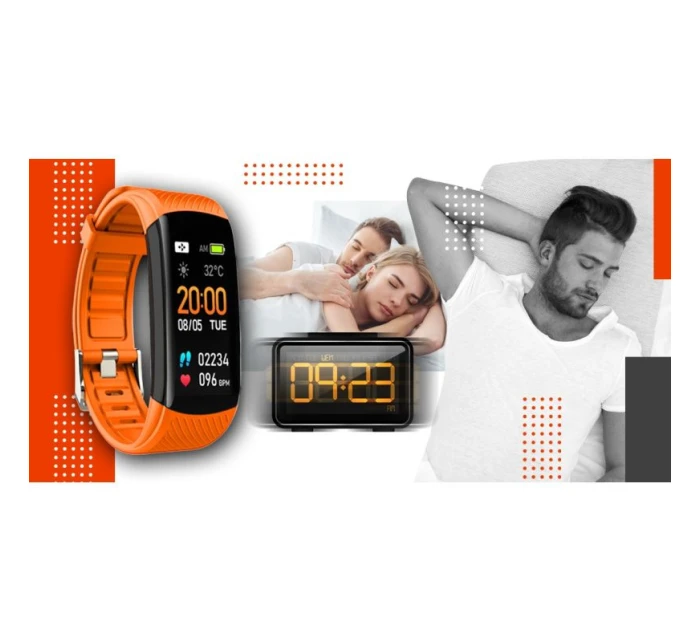 GIEWONT Smartwatch černé a oranžové 2 pruhy GW200-9 GIEWONT Smartwatch černé a oranžové 2 pruhy GW200-9
