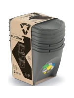 Odpadkové koše 25 l SORTIBOX SET 3 PACK OF GRAY STONE dětské