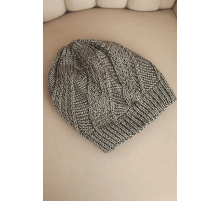 Dámská zimní čepice s vlnou tmavě šedá Dámská zimní čepice s vlnou tmavě šedá