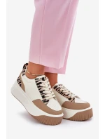 Dámské tenisky na masivní platformě Zebra Bežové Tamorniel Dámské tenisky na masivní platformě Zebra Bežové Tamorniel