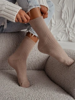 Dámské ponožky Frotte pruhované Béžové