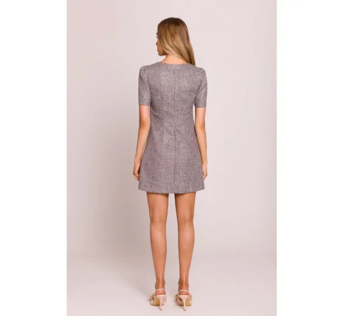 M855 Mini šaty áčkového střihu - grafitové