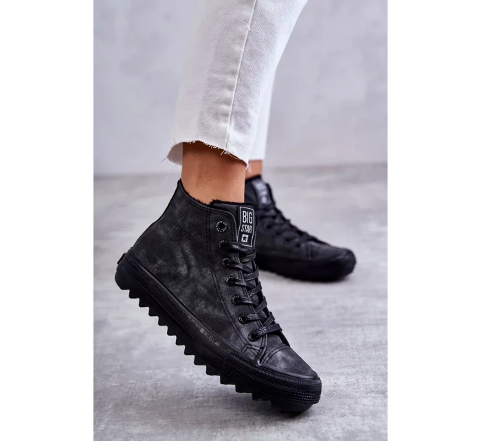 Dámské Tenisky Big Star Vysoké Zateplené Černé GG274069 Dámské Tenisky Big Star Vysoké Zateplené Černé GG274069