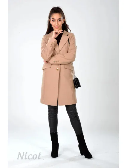 Dámský kabát model 18368493 Camel - Gamstel Dámský kabát model 18368493 Camel - Gamstel