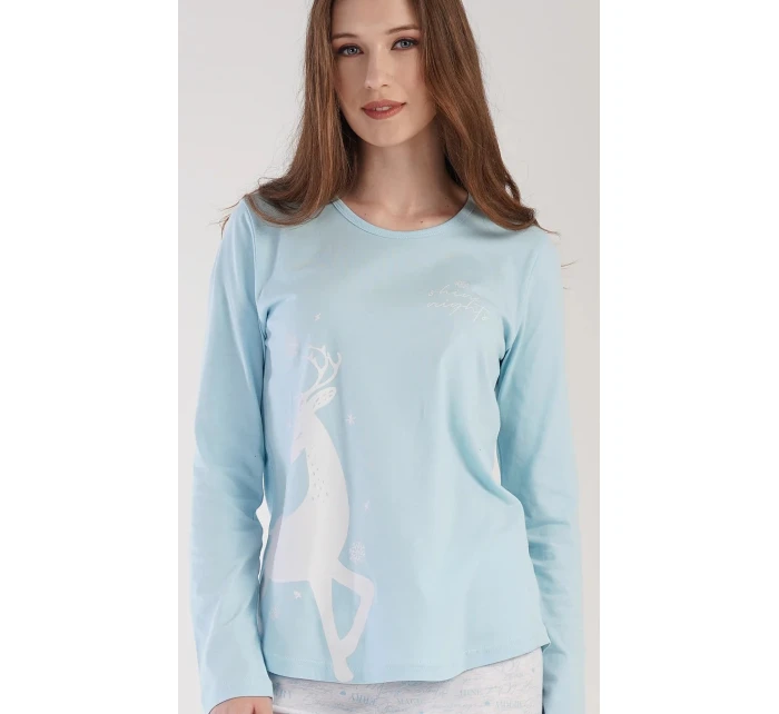 Dámské pyžamo dlouhé model 21764640 - Vienetta Dámské pyžamo dlouhé model 21764640 - Vienetta