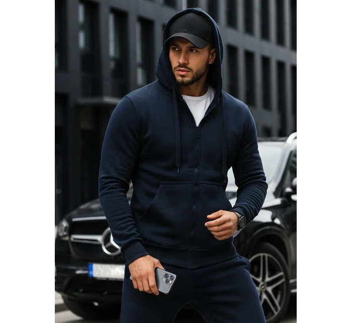 Pánská mikina na zip tmavě modrá BX2195 Pánská mikina na zip tmavě modrá BX2195