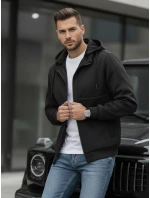 Pánská přechodná bunda s kapucí černá FashionStreet TX5016 Pánská přechodná bunda s kapucí černá FashionStreet TX5016