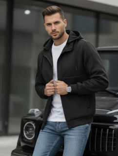 Pánská přechodná bunda s kapucí černá FashionStreet TX5016