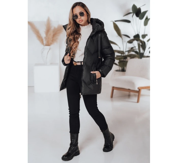 Dámská zimní bunda černá prošívaná model 21990826 - Dstreet Dámská zimní bunda černá prošívaná model 21990826 - Dstreet