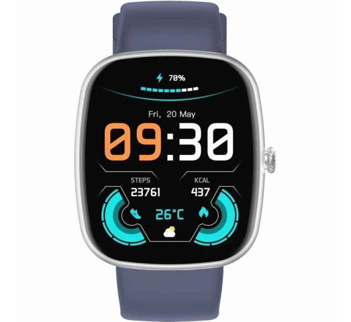 GRAVITY GT18-6 Pánské chytré hodinky Černý silikonový řemínek + námořnický modrý řemínek GRAVITY GT18-6 Pánské chytré hodinky Černý silikonový řemínek + námořnický modrý řemínek