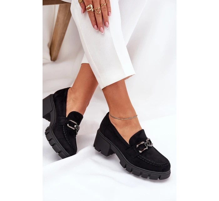 Eko Semišové Polobotky Dámské S Dekorací model 21686592 Černé - VINCEZA