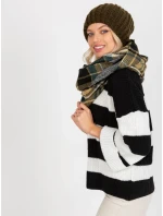 Tunelová šála AT KM 1402.20 černá a béžová