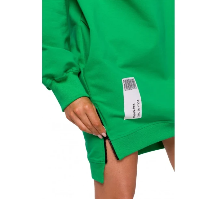 M676 Svetrová tunika se zipy - černá