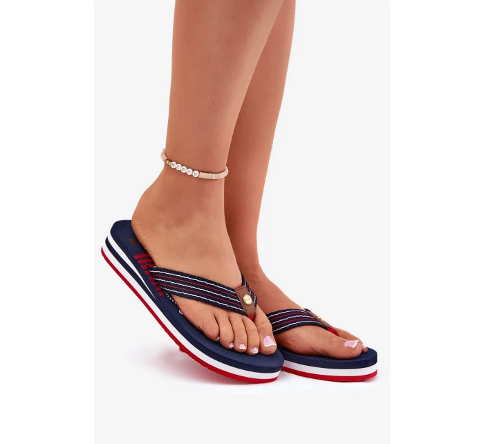 Dámské žabky na klínku Big Star – tmavě modré Dámské žabky na klínku Big Star – tmavě modré