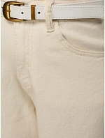 Dámské džínové kalhoty mom fit s páskem ecru FashionStreet UY2985