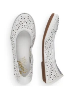 Kožená pohodlná polobotka W model 22033618 bílá - Rieker Kožená pohodlná polobotka W model 22033618 bílá - Rieker