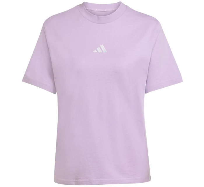 Dámské bavlněné tričko adidas Essentials 3-Stripes světle fialové JX7619 Dámské bavlněné tričko adidas Essentials 3-Stripes světle fialové JX7619