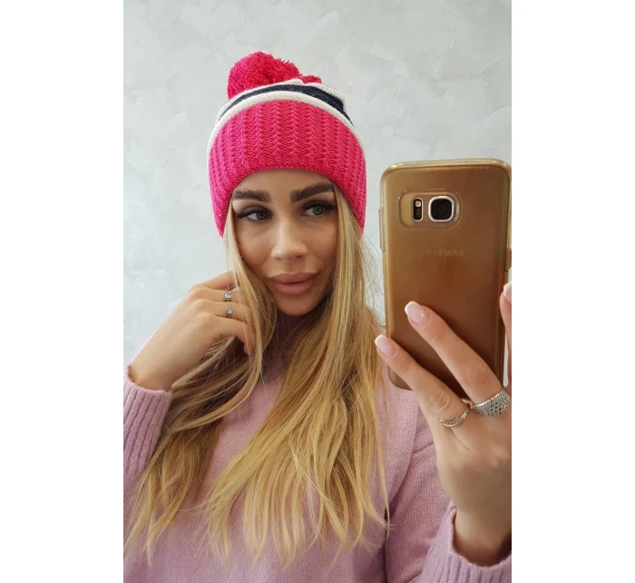 Kinga dámská čepice K297 pink model 18751281 - K-Fashion Kinga dámská čepice K297 pink model 18751281 - K-Fashion
