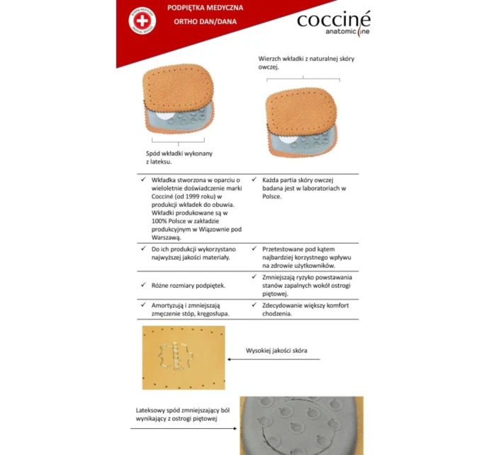 Coccine Heel Pad Corck And Leather Peccary