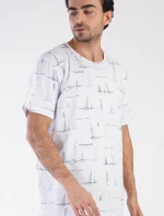 Pánská noční košile s krátkým rukávem Plachetnice