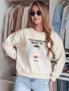 Dámská oversize mikina s potiskem GOOSHY ecru FashionStreet BY1427