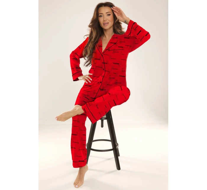 De Lafense 718 Madeleine pyžamo dlouhé/r S-4XL dámské rozepínací