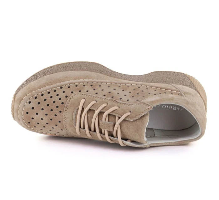 Dámské kožené polobotky světle hnědé Sergio Leone SP013