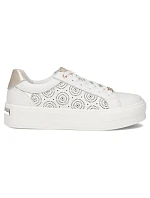 Bílé kožené polobotky na platformě Filippo DP7668/26