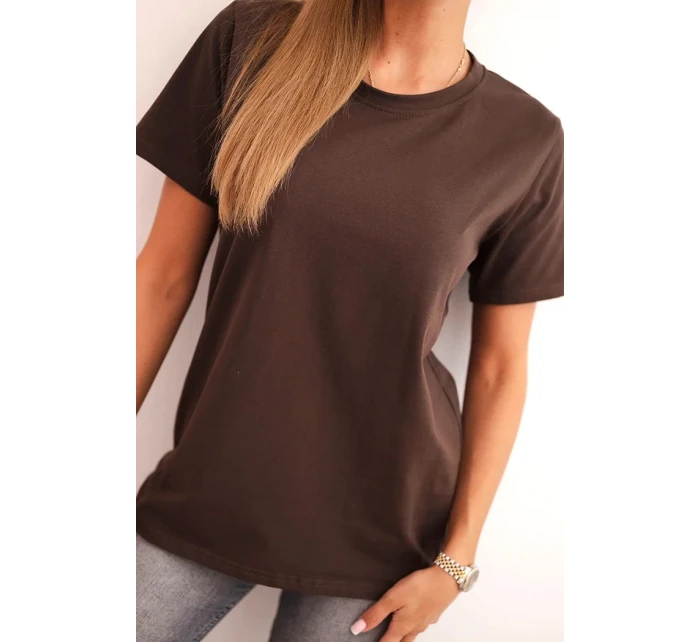 Dámská bavlněná košile model 21718707 střihu hnědá - K-Fashion