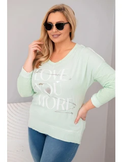 Dámská blůza Plus Size s potiskem Love You More model 21886563 - K-Fashion