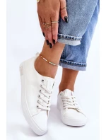 Dámské hladké nízké tenisky Big Star LL274058 Bílé Dámské hladké nízké tenisky Big Star LL274058 Bílé