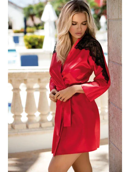 Červený župan model 17595394 - DKaren Červený župan model 17595394 - DKaren