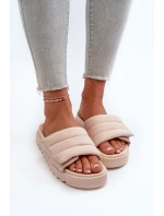 Dámské pantofle na platformě Big Star Béžová Dámské pantofle na platformě Big Star Béžová