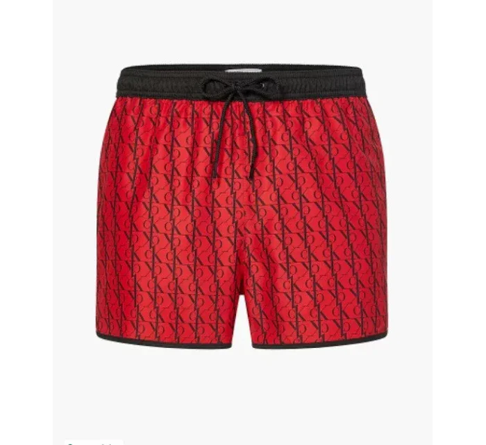 Pánské koupací kraťasy - KM00738 - 0KP - červená/černá - Calvin Klein