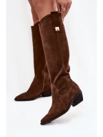 Kozačky na podpatku model 220208 Step in style Kozačky na podpatku model 220208 Step in style