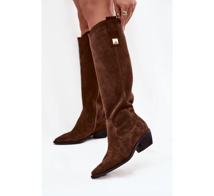 Kozačky na podpatku model 220208 Step in style Kozačky na podpatku model 220208 Step in style