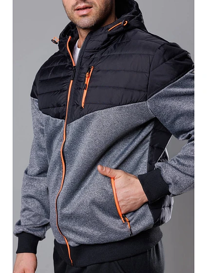 pánská sportovní bunda z různých spojených materiálů model 18347840 - J.STYLE pánská sportovní bunda z různých spojených materiálů model 18347840 - J.STYLE