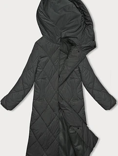 Dlouhá zimní bunda v army barvě s kapucí model 21246746 - J.STYLE