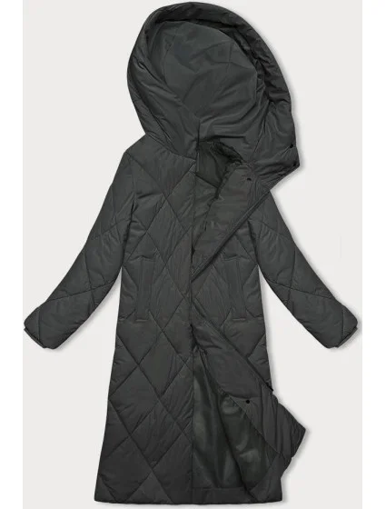 Dlouhá dámská zimní bunda v army barvě s kapucí J.Style (5M3173-136)