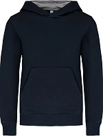 Kariban K 453 Dětská kontrastní mikina s kapucí 20.K453 navy/fine grey