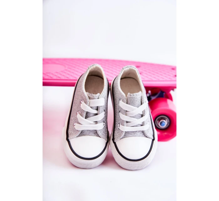 Dětské tenisky vázané stříbrný model 21587120 - Boto