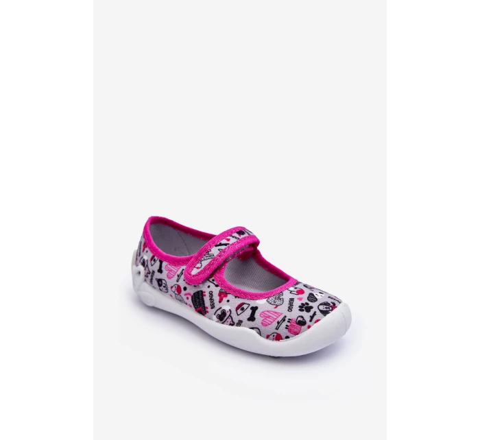 Dětské baleríny Befado 114X521 šedá-růžová