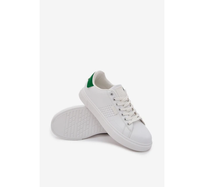 Pánské Sneakersy Z Eko Kůže Big Star OO174116 Bílá-Zelená