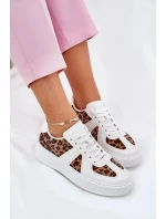 Dámské tenisky s panterím vzorem na platformě – bílé Nativira Dámské tenisky s panterím vzorem na platformě – bílé Nativira