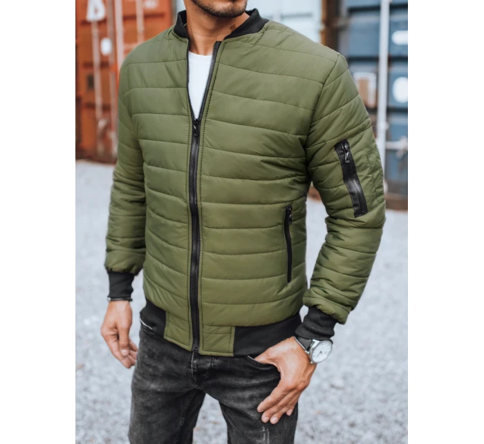 Pánská prošívaná bunda bomber zelená Dstreet model 21963657 - FashionStreet