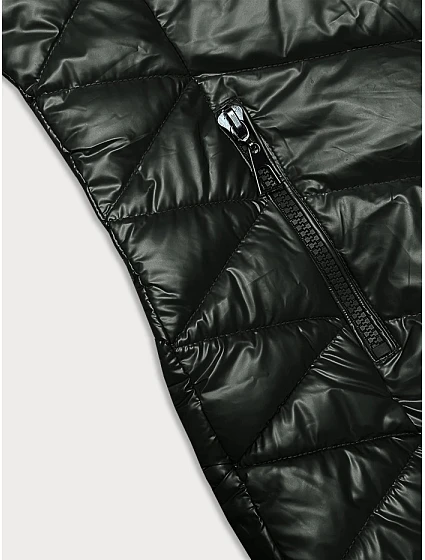 Prošívaná dámská zimní bunda v army barvě model 21246948 - J.STYLE Prošívaná dámská zimní bunda v army barvě model 21246948 - J.STYLE
