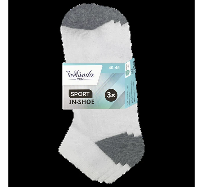 Pánské kotníkové ponožky 3 páry SPORT MEN IN-SHOE 3x - BELLINDA - bílá Pánské kotníkové ponožky 3 páry SPORT MEN IN-SHOE 3x - BELLINDA - bílá