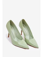 Klasické lakované lodičky z imitace kůže Zelené model 22092155 - Boto